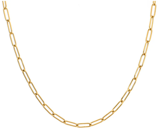 Paperclip Necklace | 4MM | 18K Gold PVD | Premium 316L Stainless Steel