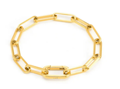 Flat Paperclip Bracelet | 6MM | Premium 316L Stainless Steel | Gold or Steel