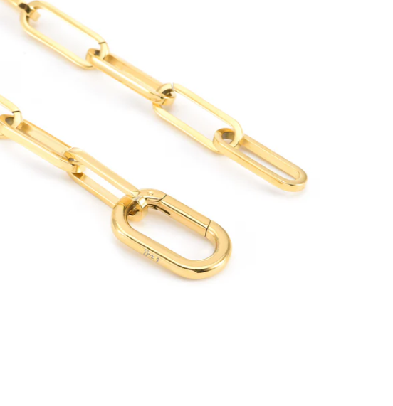 Flat Paperclip Bracelet | 6MM | Premium 316L Stainless Steel | Gold or Steel