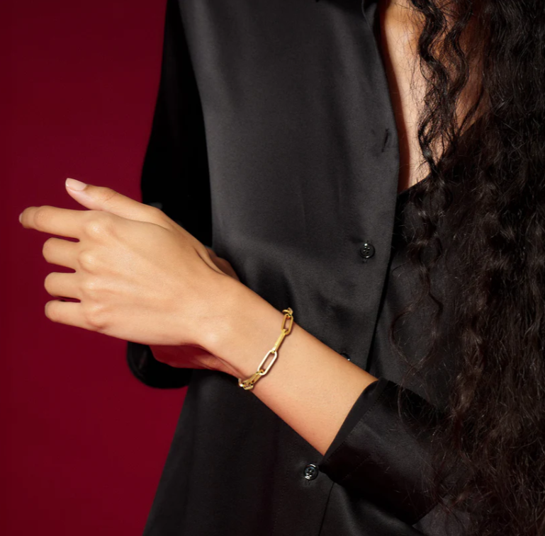 Flat Paperclip Bracelet | 6MM | Premium 316L Stainless Steel | Gold or Steel