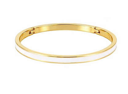Enamel Bangle Bracelet | 5MM | 18K PVD Gold | Premium 316L Stainless Steel
