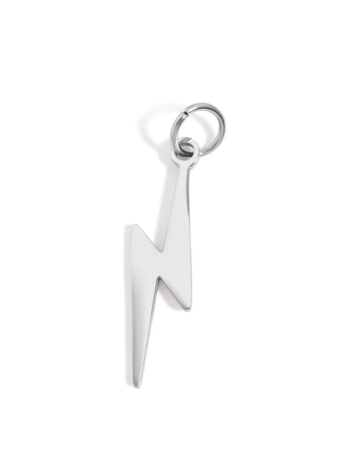 Lightning Bolt Charm | 6x25MM | 18K Gold PVD or Steel | 316L Stainless Steel