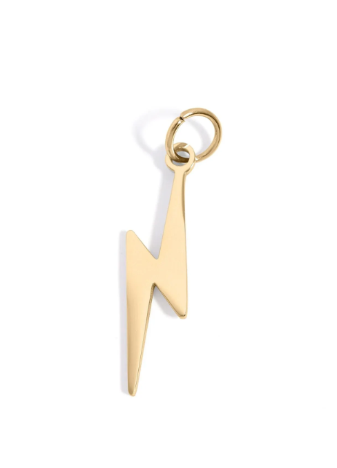 Lightning Bolt Charm | 6x25MM | 18K Gold PVD or Steel | 316L Stainless Steel