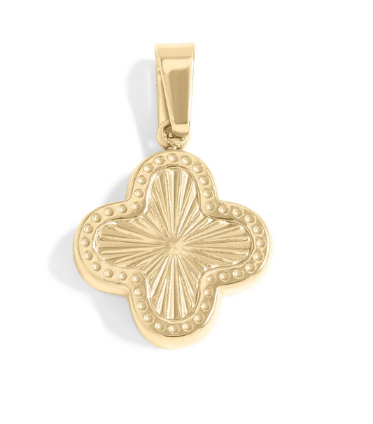 Clover Burst Charm | 13MM | 18K Gold PVD | 316L Stainless Steel