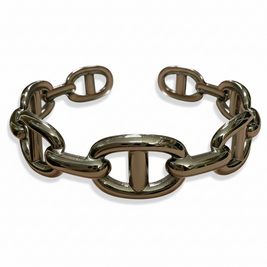Anchor Link Cuff Bracelet | 14K Gold PVD | 304 Stainless Steel