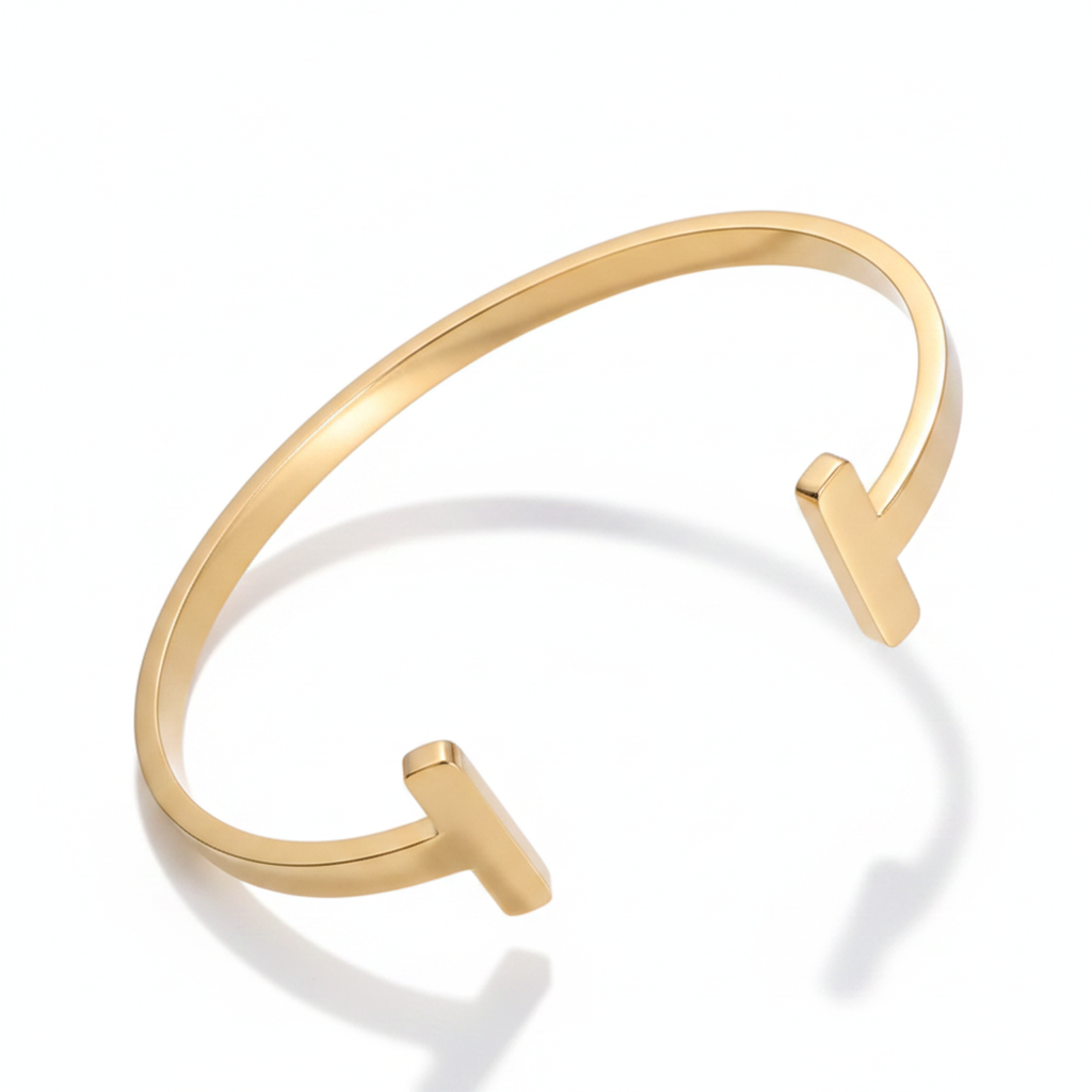 T Bar Cuff Bracelet | 18K Gold PVD | 304 Stainless Steel