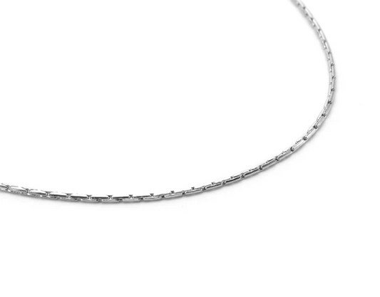 Bar Link Chain Necklace | 1.3MM Diamond Cut | Steel | Premium Stainless Steel