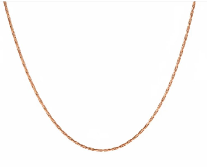 Bar Link Chain Necklace | 1.3MM Diamond Cut | 18K Rose Gold PVD | Premium Stainless Steel