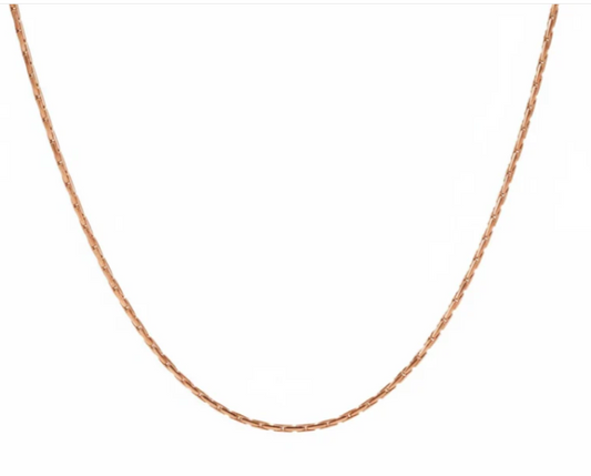 Bar Link Chain Necklace | 1.3MM Diamond Cut | 18K Rose Gold PVD | Premium Stainless Steel