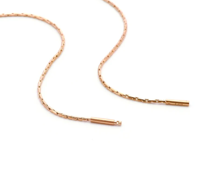Bar Link Chain Necklace | 1.3MM Diamond Cut | 18K Rose Gold PVD | Premium Stainless Steel