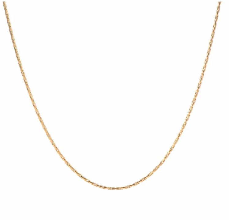 Bar Link Chain Necklace | 1.3MM Diamond Cut | 18K Gold PVD | Premium Stainless Steel