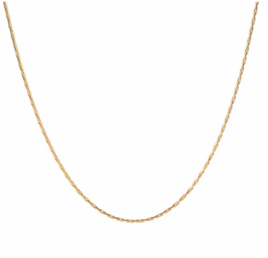 Bar Link Chain Necklace | 1.3MM Diamond Cut | 18K Gold PVD | Premium Stainless Steel