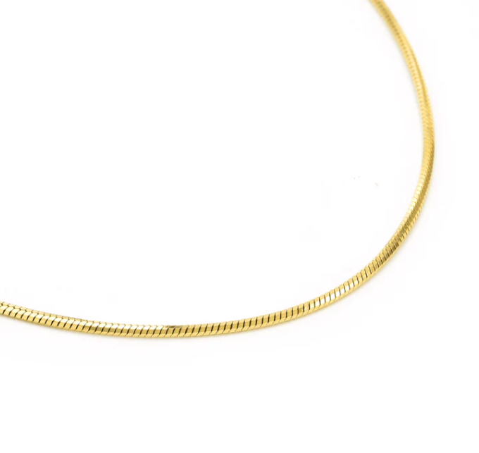 Round Herringbone Chain Necklace | 1.5MM | 18K Gold PVD | Premium Stainless Steel