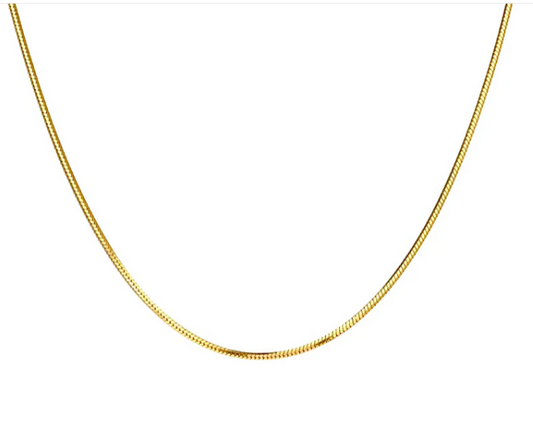 Round Herringbone Chain Necklace | 1.5MM | 18K Gold PVD | Premium Stainless Steel