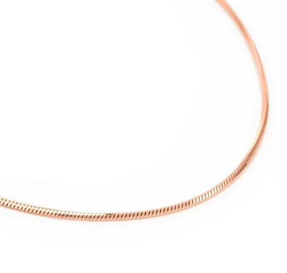Round Herringbone Chain Necklace | 1.5MM | 18K Rose Gold PVD | Premium Stainless Steel