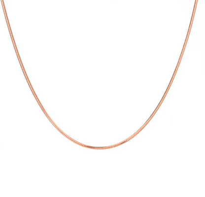 Round Herringbone Chain Necklace | 1.5MM | 18K Rose Gold PVD | Premium Stainless Steel