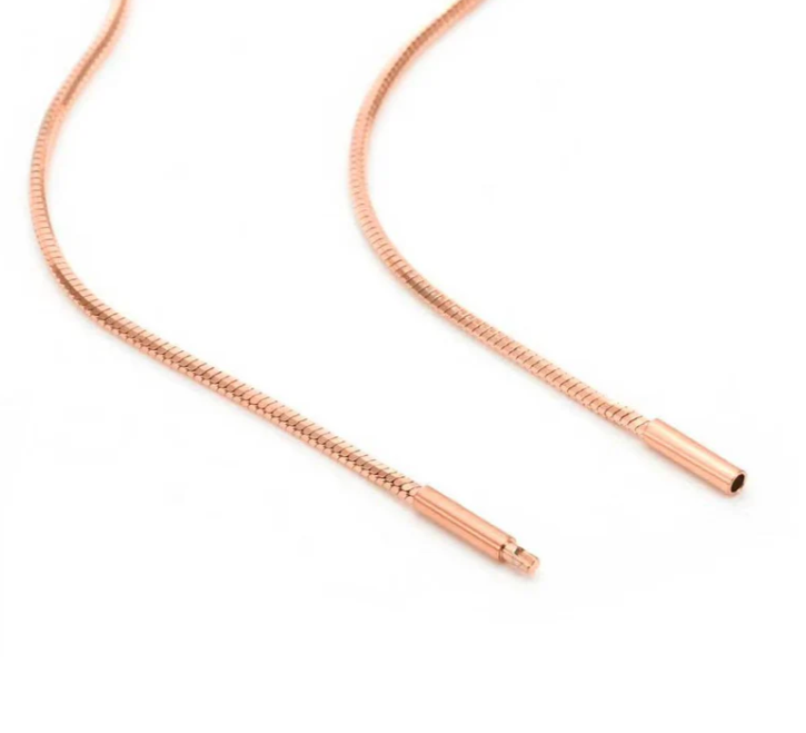 Round Herringbone Chain Necklace | 1.5MM | 18K Rose Gold PVD | Premium Stainless Steel