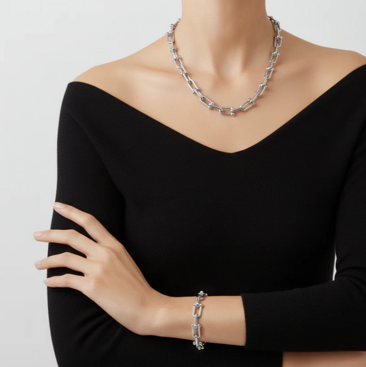 Horseshoe Link Necklace | Gold, Rose Gold or Steel | Premium 316L Stainless Steel