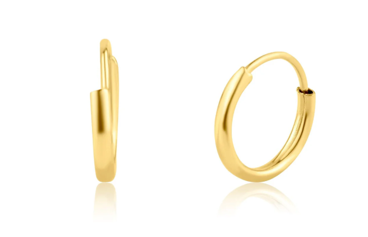 Tiny Huggie Hoop Earrings | 7.2MM | 14K Yellow Gold