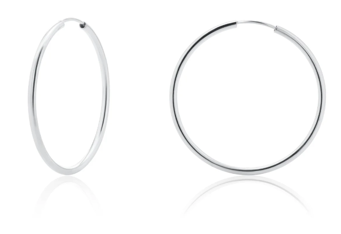 Endless Hoop Earrings | Sterling Silver | High Polish Finish