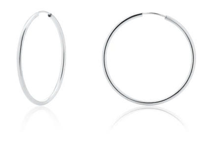 Endless Hoop Earrings | Sterling Silver | High Polish Finish