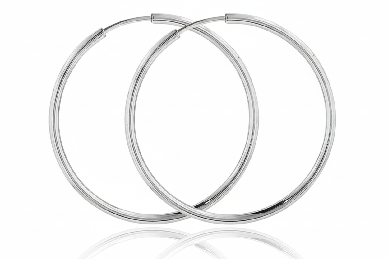 Endless Hoop Earrings | Sterling Silver | High Polish Finish