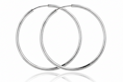 Endless Hoop Earrings | Sterling Silver | High Polish Finish