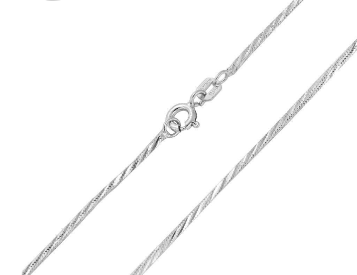 Diamond-Cut 4-Sided Snake Chain Necklace | 1.4MM | Rhodium-Plated Sterling Silver