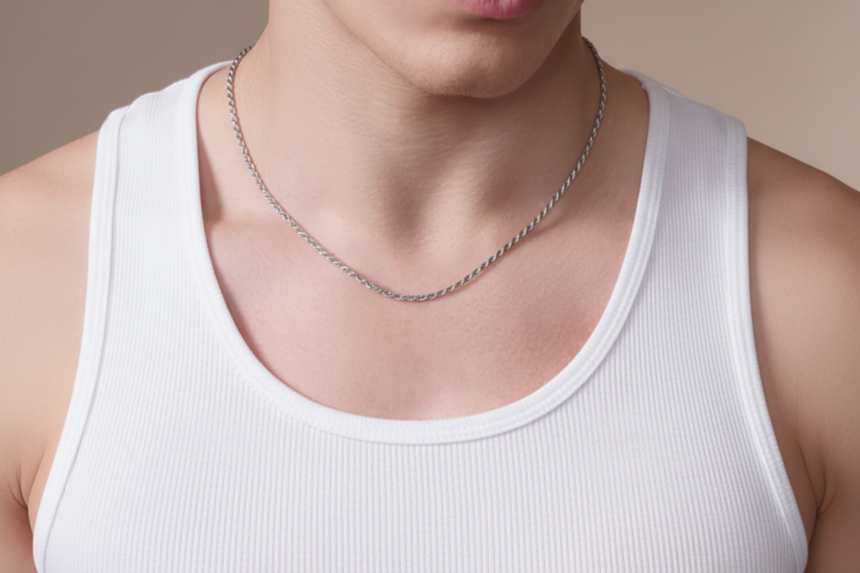 Rope Chain Necklace | 1.1MM | Rhodium-Plated Sterling Silver