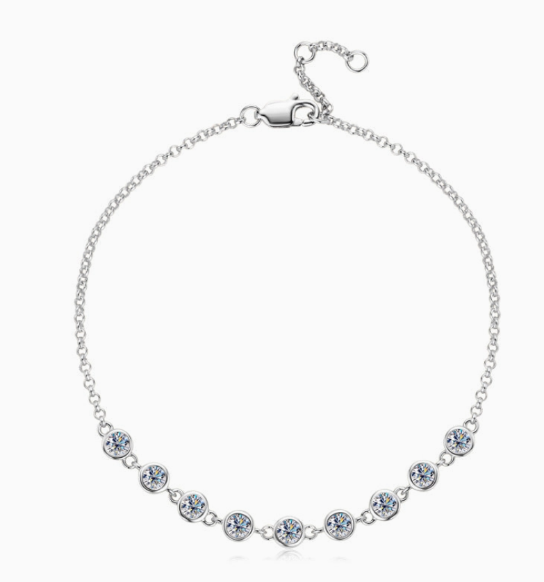 Moissanite Celeste Station Bracelet | 0.9CT | 950 Platinum Sterling Silver | Certificate Included