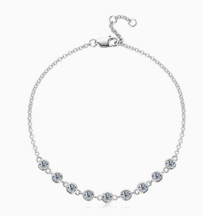Moissanite Celeste Station Bracelet | 0.9CT | 950 Platinum Sterling Silver | Certificate Included
