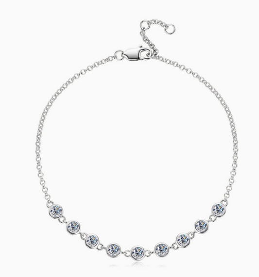 Moissanite Celeste Station Bracelet | 0.9CT | 950 Platinum Sterling Silver | Certificate Included