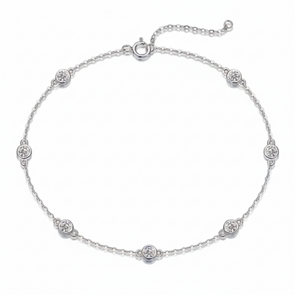 Moissanite Stella Station Bracelet | 0.7CT | 950 Platinum Sterling Silver | Certificate Included