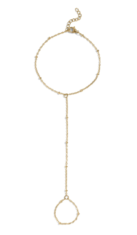 Station Hand Chain Bracelet | Gold or Steel | 316L Stainless Steel