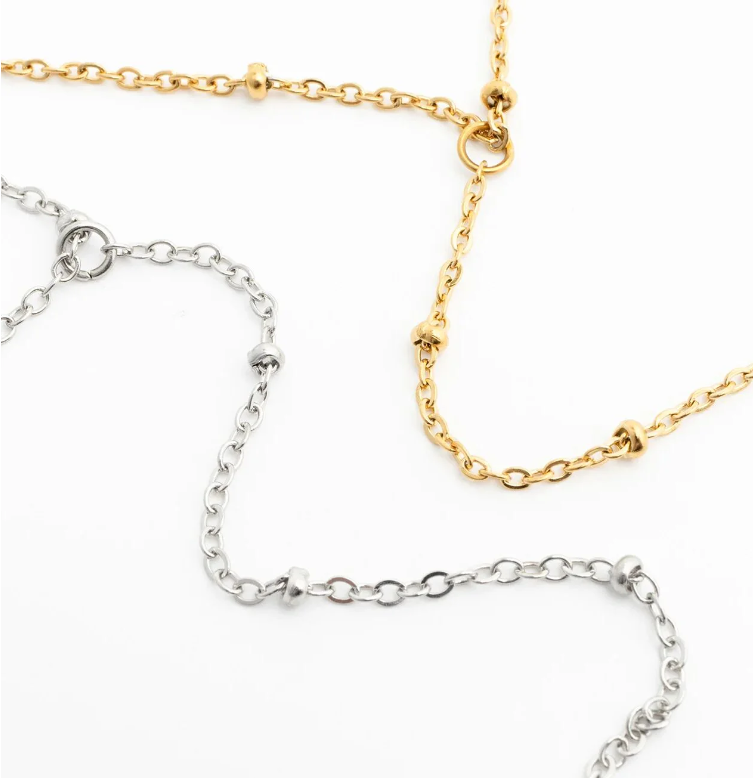 Station Hand Chain Bracelet | Gold or Steel | 316L Stainless Steel