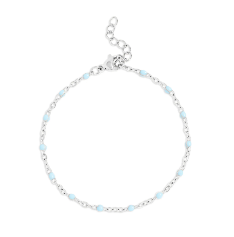Azure Bead Station Bracelet | Gold or Steel | 316L Stainless Steel
