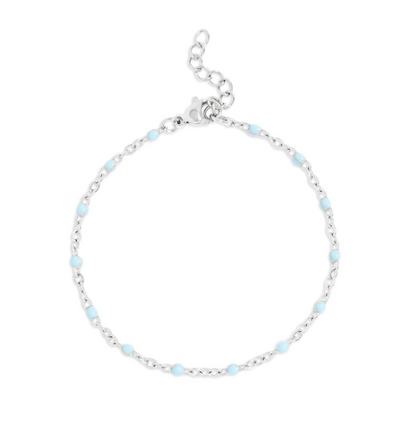 Azure Bead Station Bracelet | Gold or Steel | 316L Stainless Steel