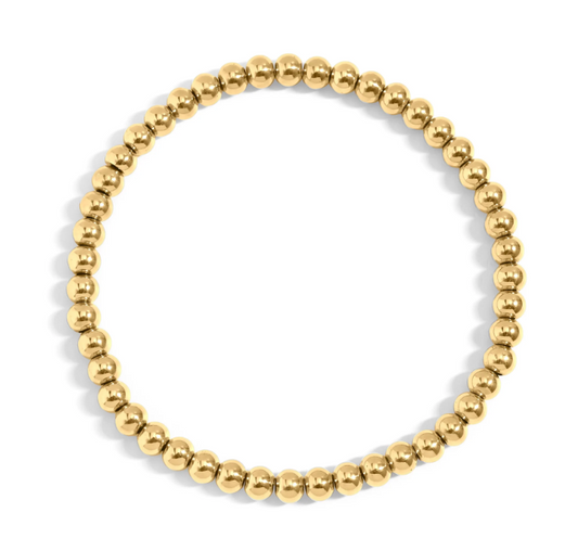 Round Bead Bracelet | 8MM | 18K Gold PVD | 316L Stainless Steel