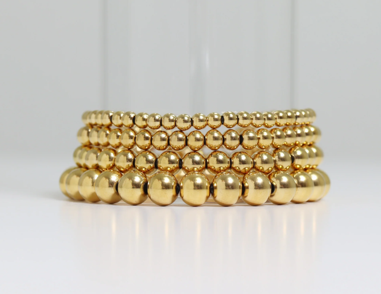 Round Bead Bracelet | 8MM | 18K Gold PVD | 316L Stainless Steel