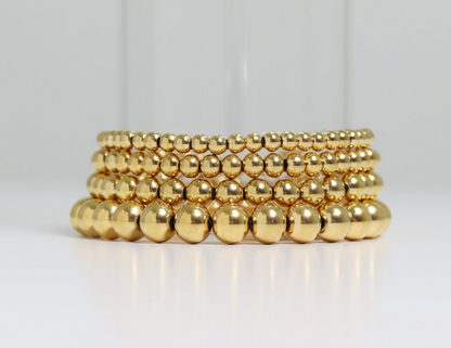 Round Bead Bracelet | 8MM | 18K Gold PVD | 316L Stainless Steel