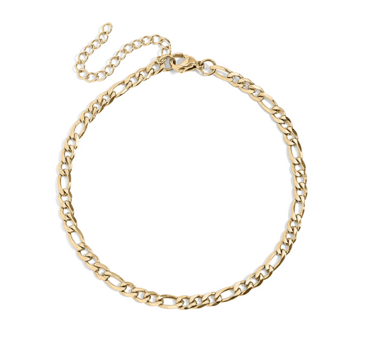 Figaro Anklet | 3MM | 18K Gold PVD | 316L Stainless Steel