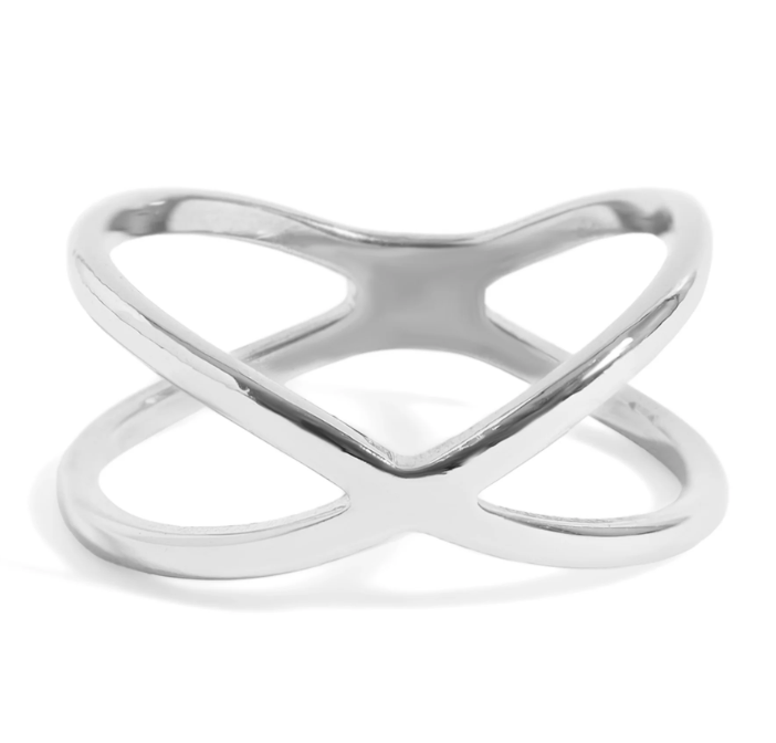 Criss Cross Ring | 18K Gold PVD or Steel | 316L Stainless Steel