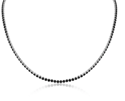 Black Rhinestone Tennis Necklace | 3MM | 18K Gold PVD or Steel | 316L Stainless Steel