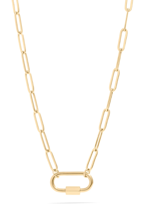 Paperclip Charm Necklace | 4MM | 18K Gold PVD or Steel | 316L Stainless Steel
