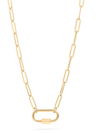 Paperclip Charm Necklace | 4MM | 18K Gold PVD or Steel | 316L Stainless Steel