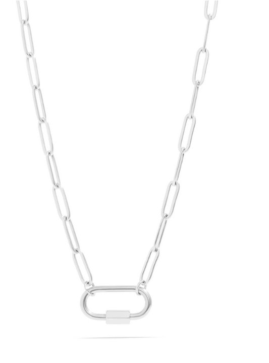 Paperclip Charm Necklace | 4MM | 18K Gold PVD or Steel | 316L Stainless Steel