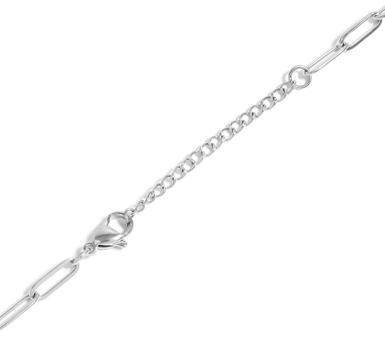 Paperclip Charm Necklace | 4MM | 18K Gold PVD or Steel | 316L Stainless Steel