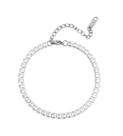 Emerald-Cut CZ Tennis Bracelet | 3.65MM | 18K Gold PVD or Steel | 316L Stainless Steel