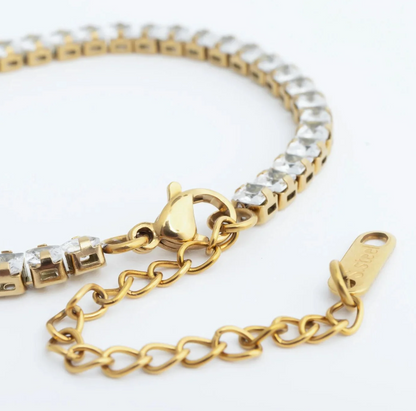 Emerald-Cut CZ Tennis Bracelet | 3.65MM | 18K Gold PVD or Steel | 316L Stainless Steel