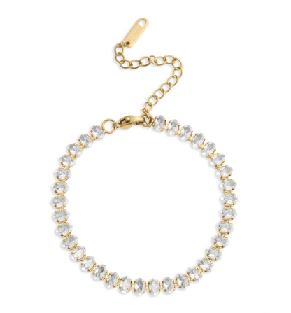 Oval CZ Tennis Bracelet | 5MM | 18K Gold PVD or Steel | 316L Stainless Steel